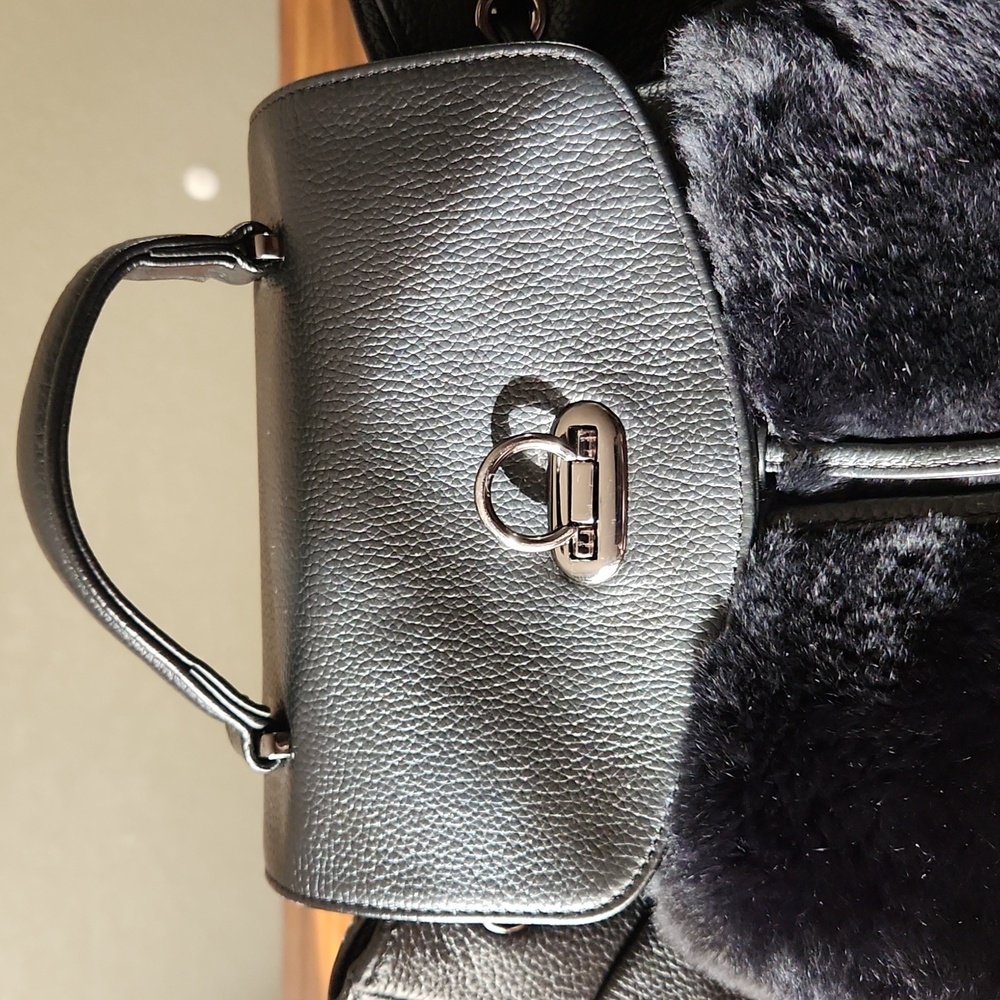 Overland Rex Rabbit Fur Leather Backpack - Picture 7 of 16